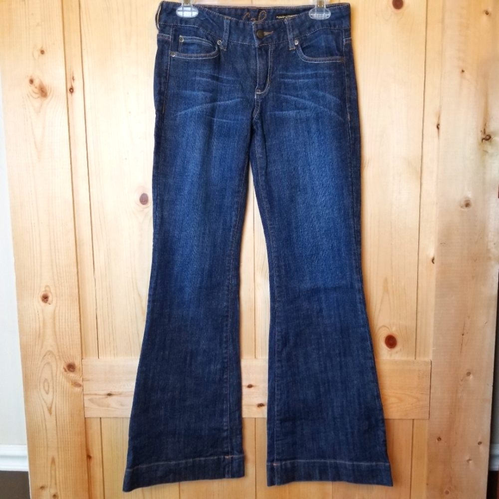 C7P Ocean Beach Ultra Flare Cotton Blend Denim Jeans